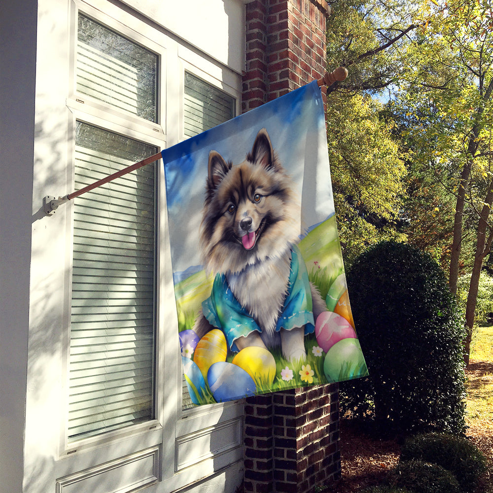 Keeshond Easter Egg Hunt House Flag Image 2