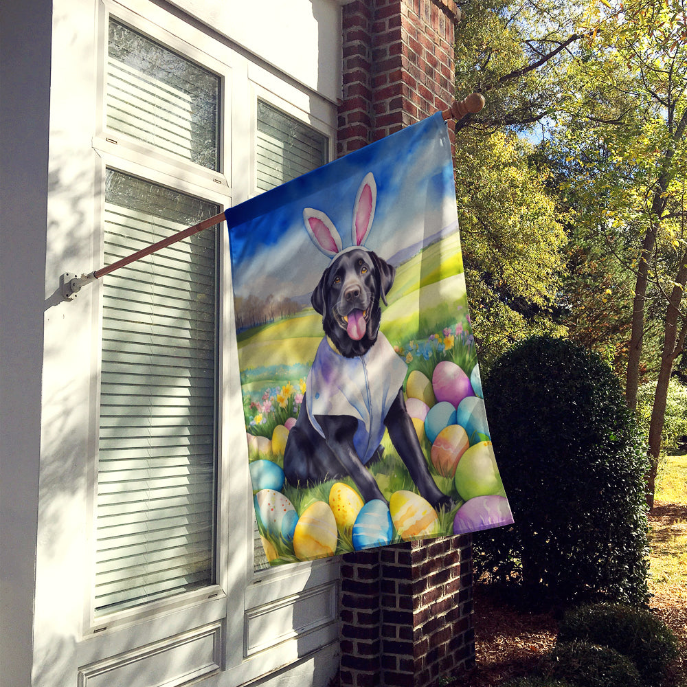 Black Labrador Retriever Easter Egg Hunt House Flag Image 2