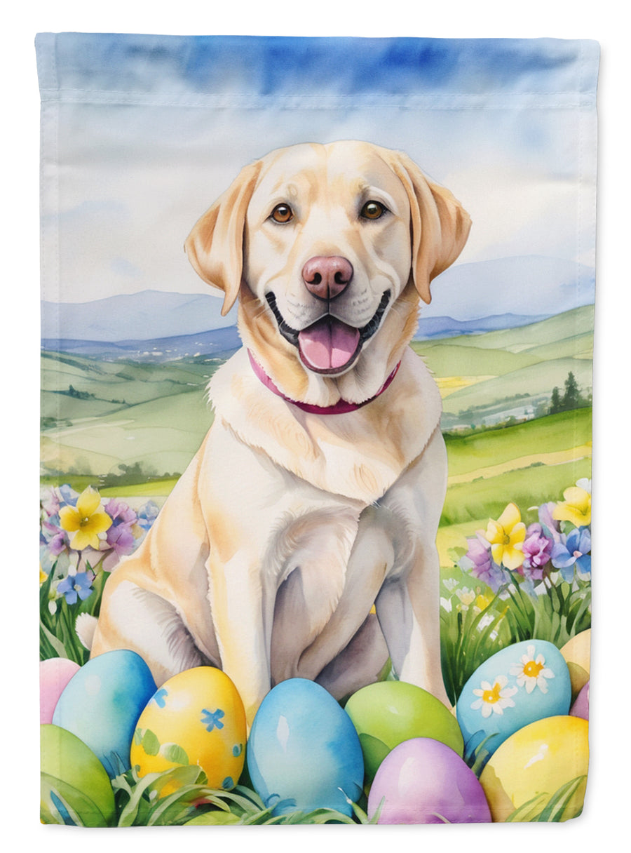 Yellow Labrador Retriever Easter Egg Hunt House Flag Image 1