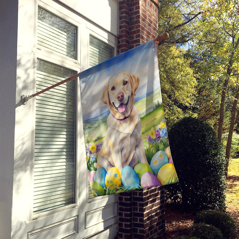 Yellow Labrador Retriever Easter Egg Hunt House Flag Image 2