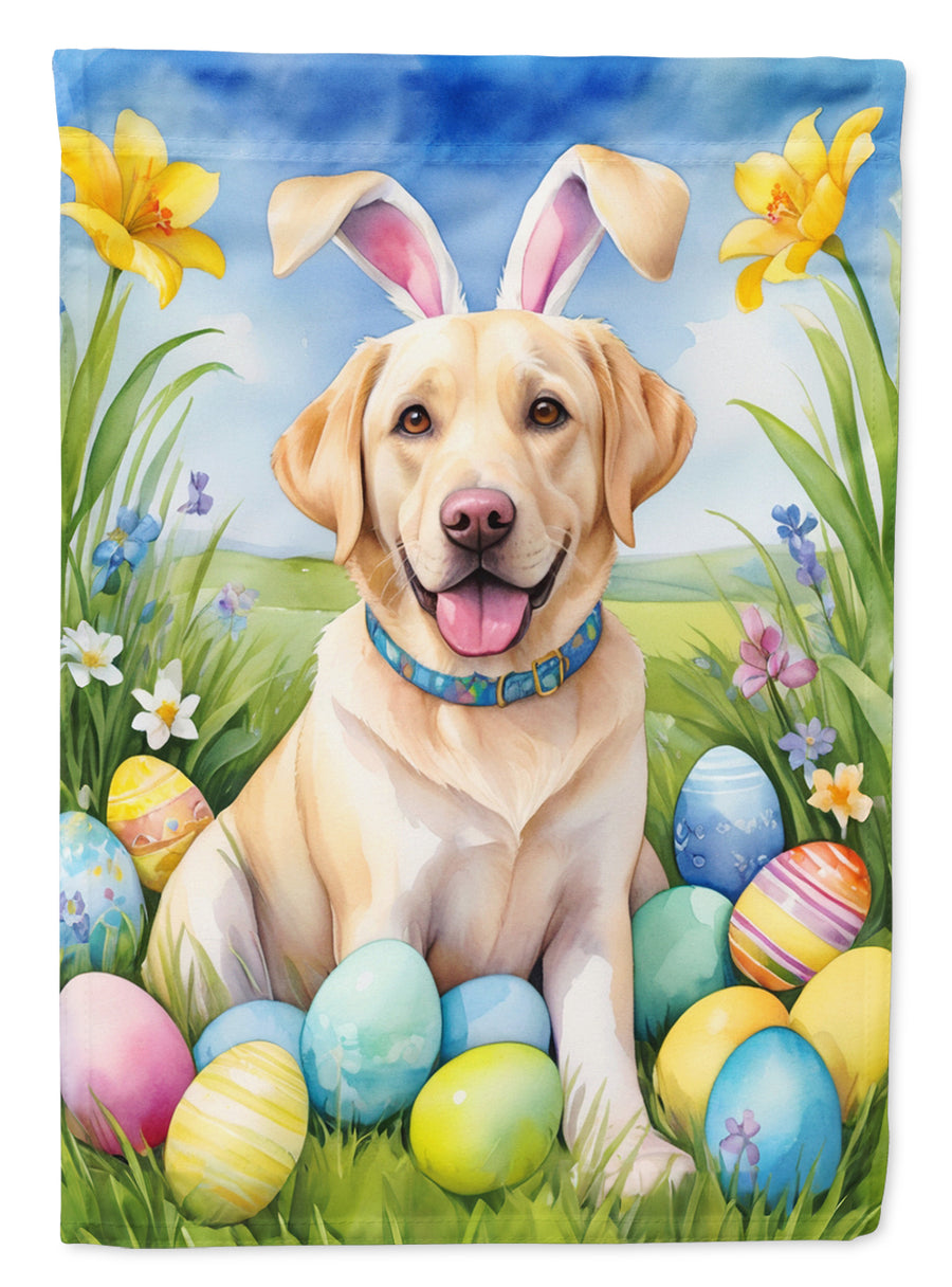 Yellow Labrador Retriever Easter Egg Hunt House Flag Image 1