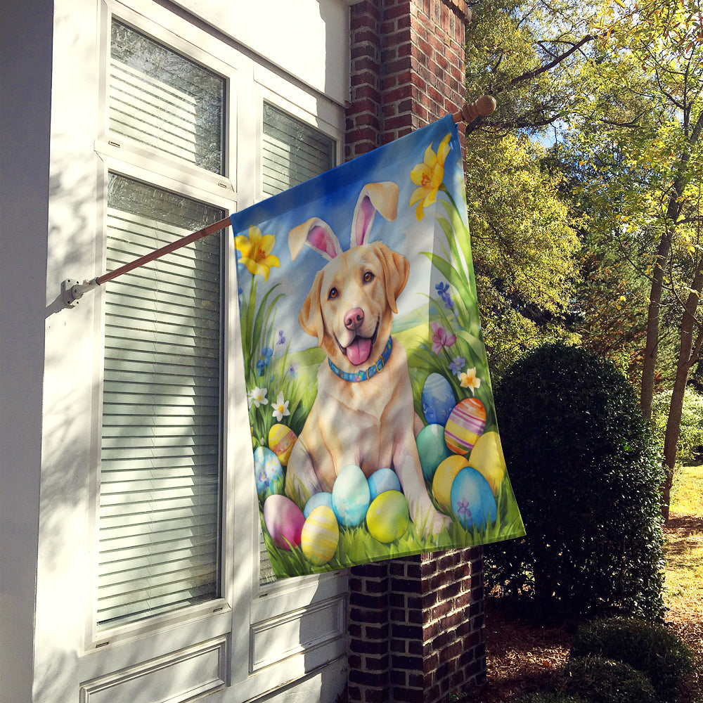 Yellow Labrador Retriever Easter Egg Hunt House Flag Image 2