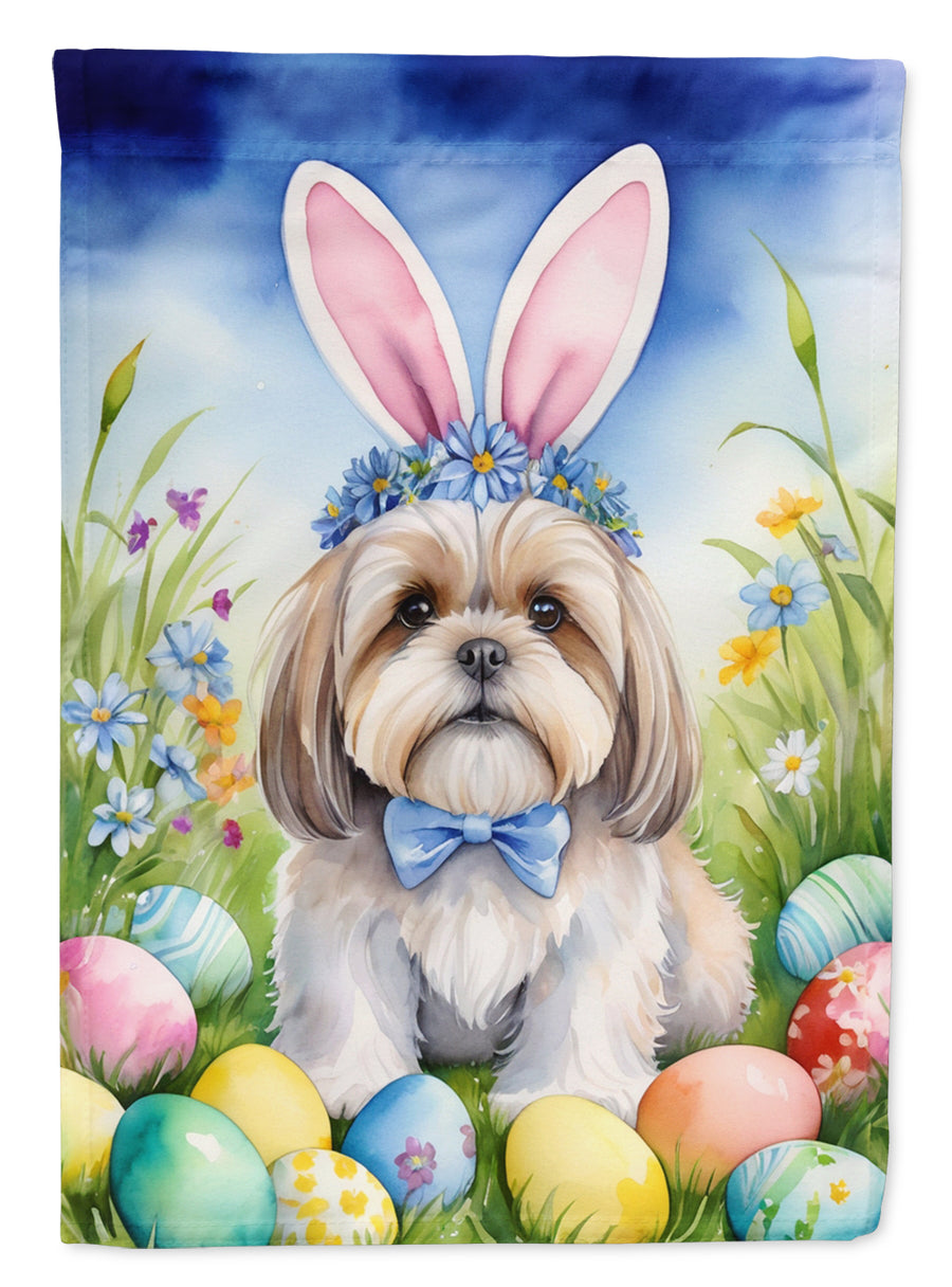 Lhasa Apso Easter Egg Hunt House Flag Image 1