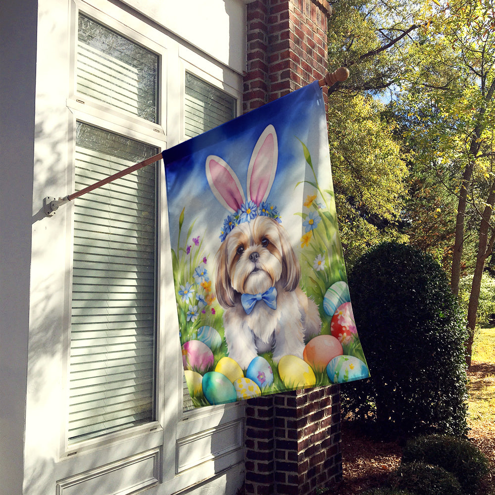 Lhasa Apso Easter Egg Hunt House Flag Image 2