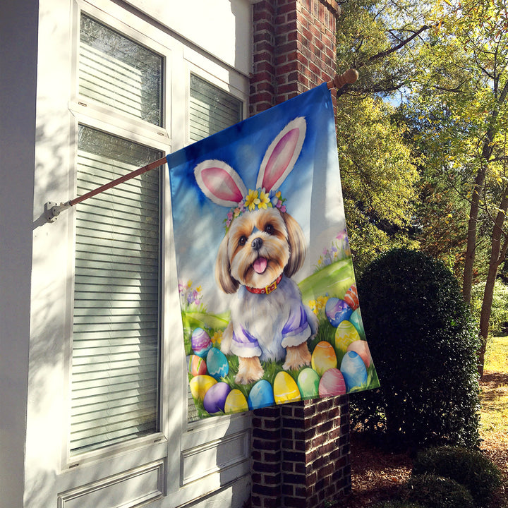 Lhasa Apso Easter Egg Hunt House Flag Image 2