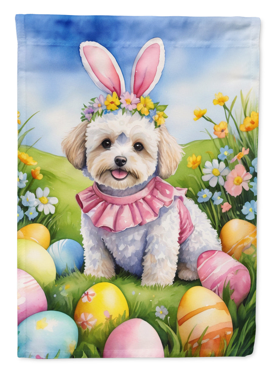 Maltipoo Easter Egg Hunt House Flag Image 1