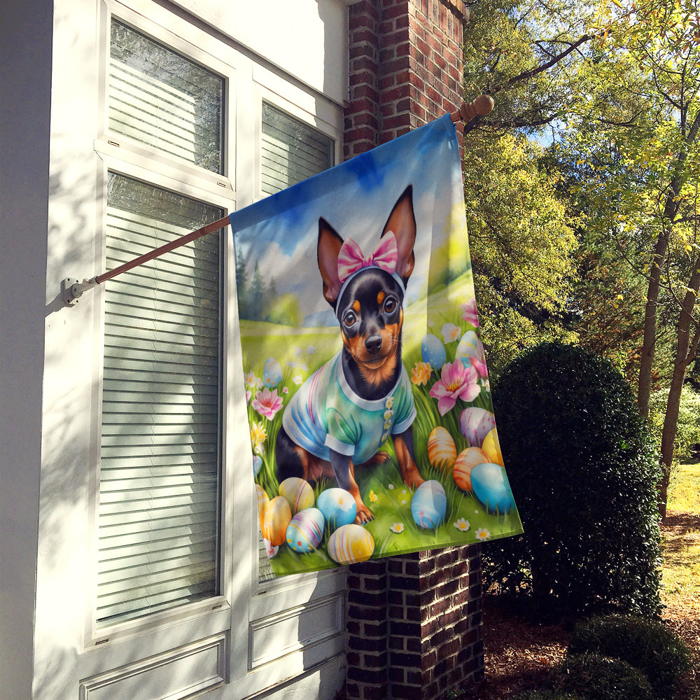 Miniature Pinscher Easter Egg Hunt House Flag Image 2