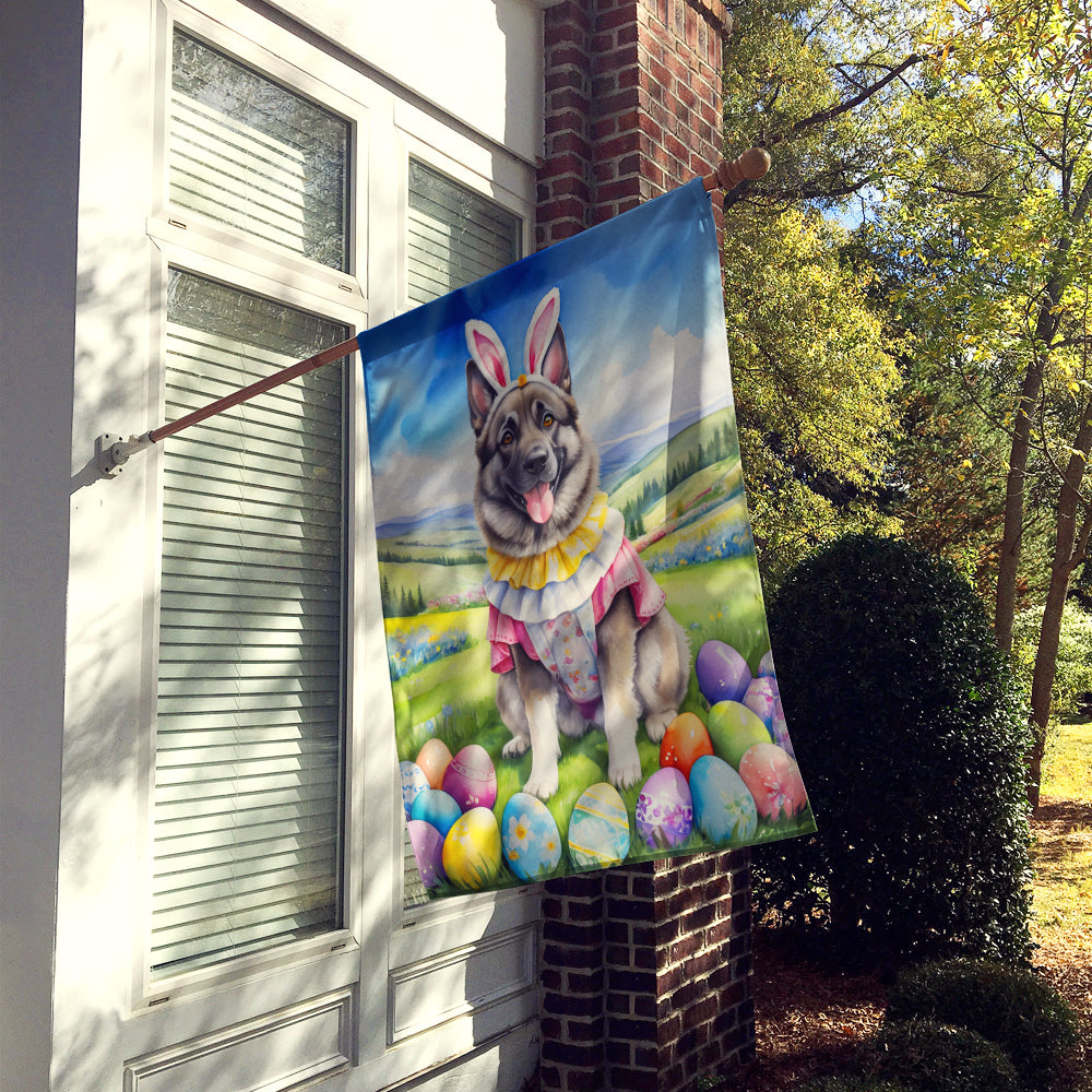 Norwegian Elkhound Easter Egg Hunt House Flag Image 2