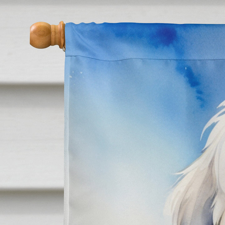 Old English Sheepdog Easter Egg Hunt House Flag Image 3