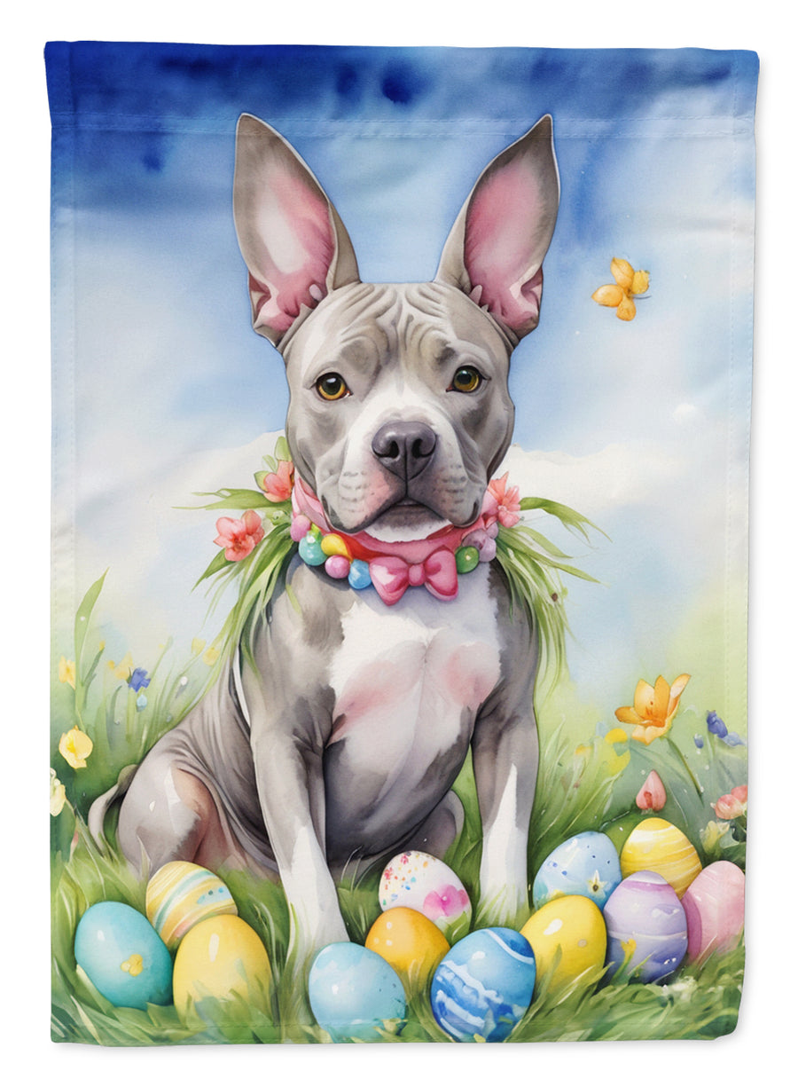 Pit Bull Terrier Easter Egg Hunt House Flag Image 1