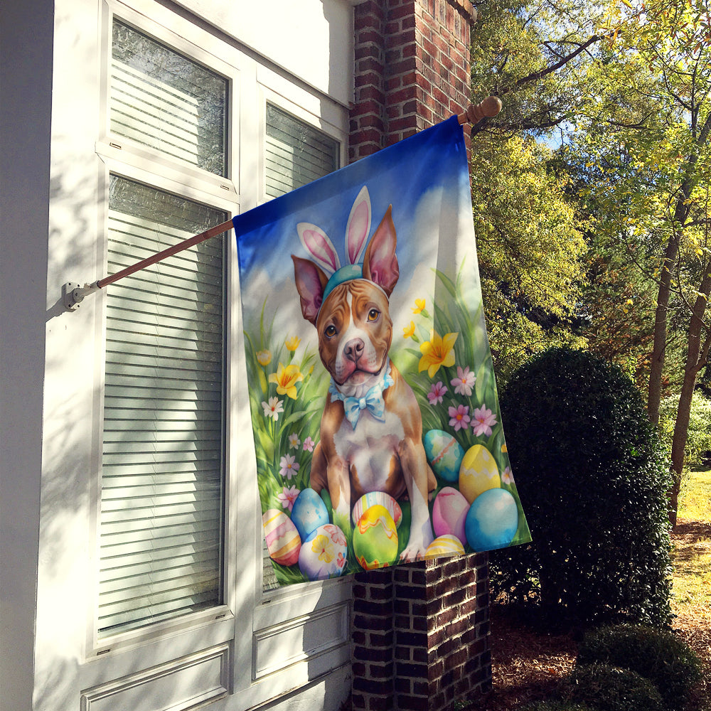 Pit Bull Terrier Easter Egg Hunt House Flag Image 2