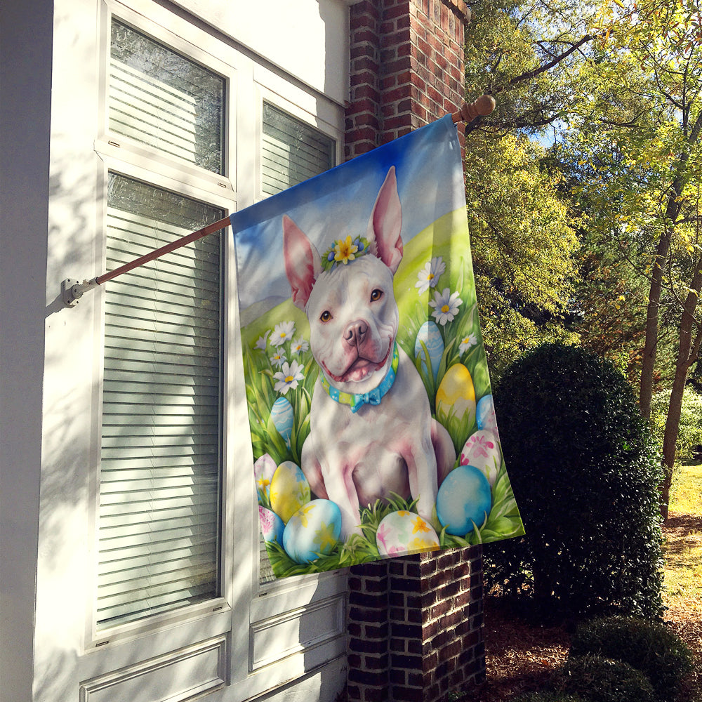 Pit Bull Terrier Easter Egg Hunt House Flag Image 2