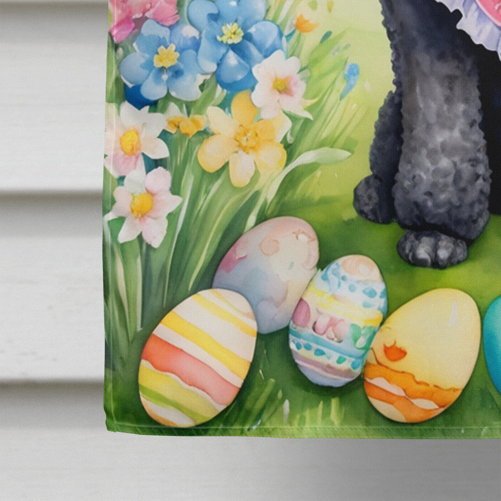 Black Poodle Easter Egg Hunt House Flag Image 4