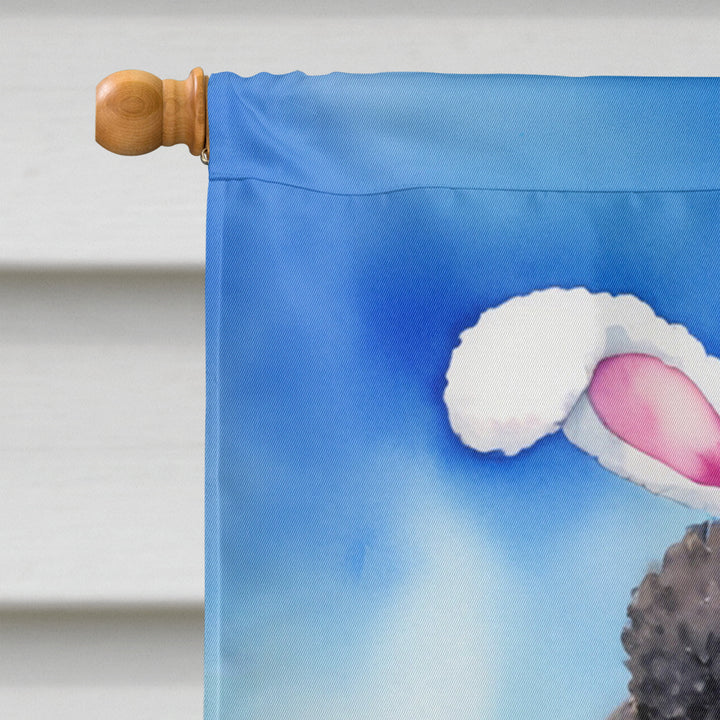 Black Poodle Easter Egg Hunt House Flag Image 3