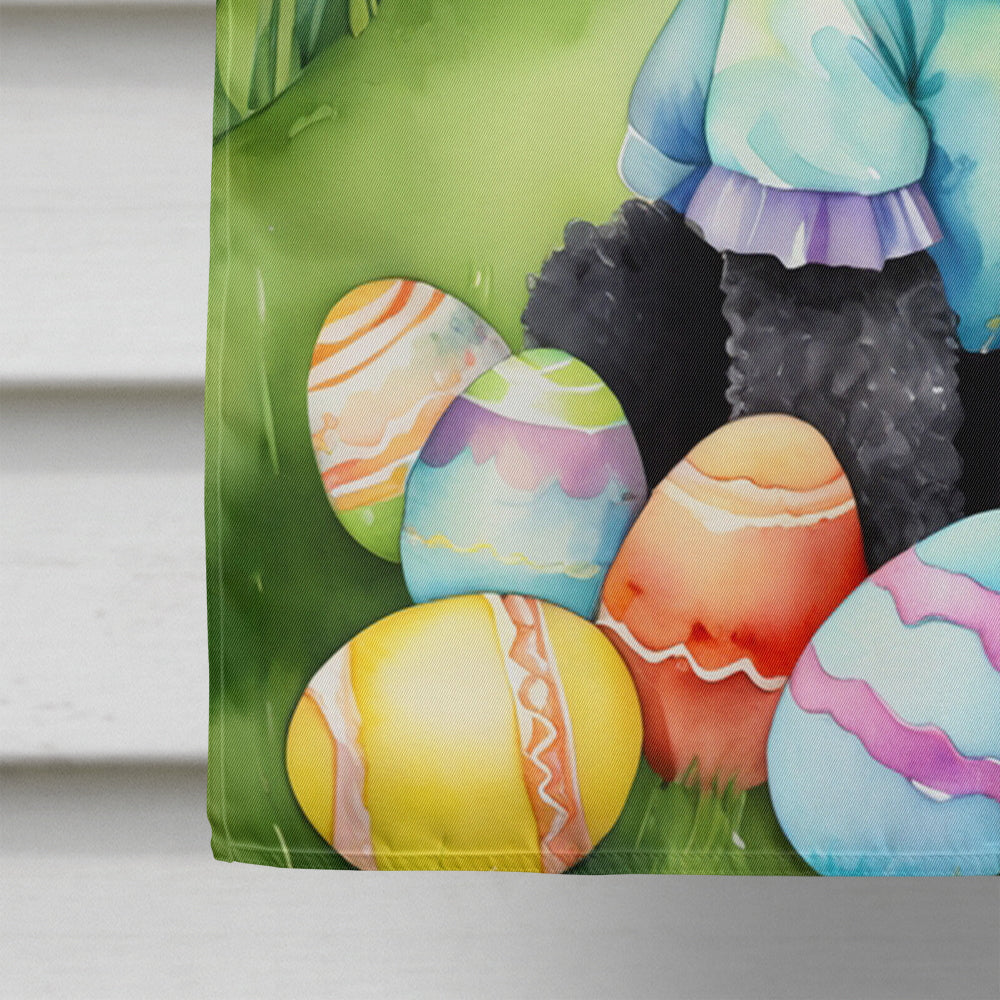 Black Poodle Easter Egg Hunt House Flag Image 4