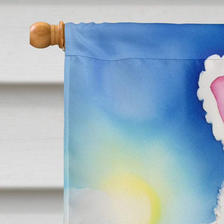 White Poodle Easter Egg Hunt House Flag Image 3