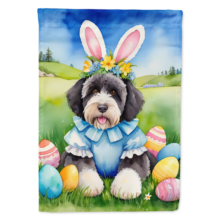 Portuguese Water Dog Easter Egg Hunt House Flag Image 1