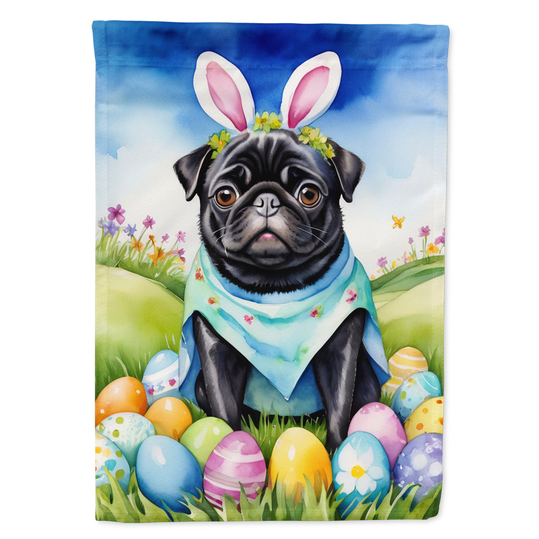 Pug Easter Egg Hunt House Flag Image 1