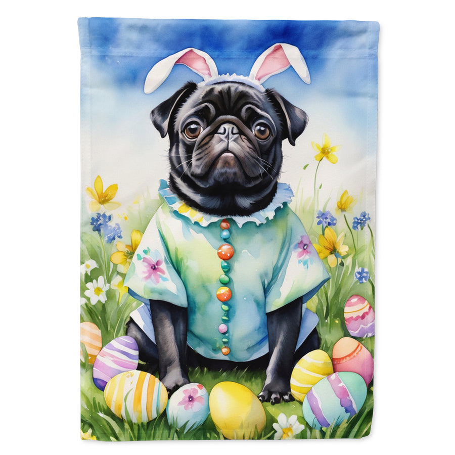 Pug Easter Egg Hunt House Flag Image 1