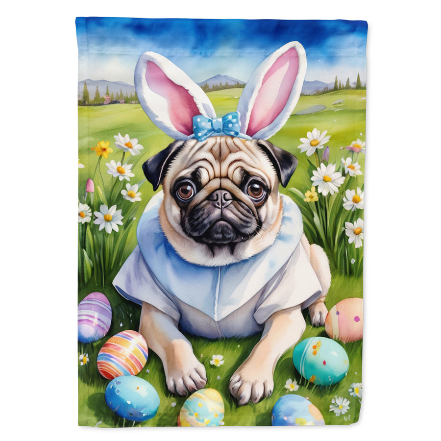 Pug Easter Egg Hunt House Flag Image 1