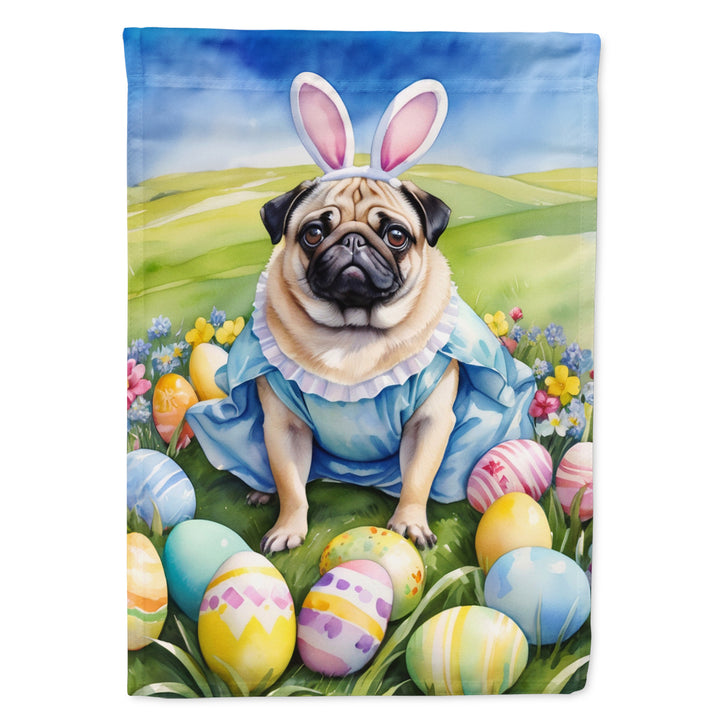 Pug Easter Egg Hunt House Flag Image 1