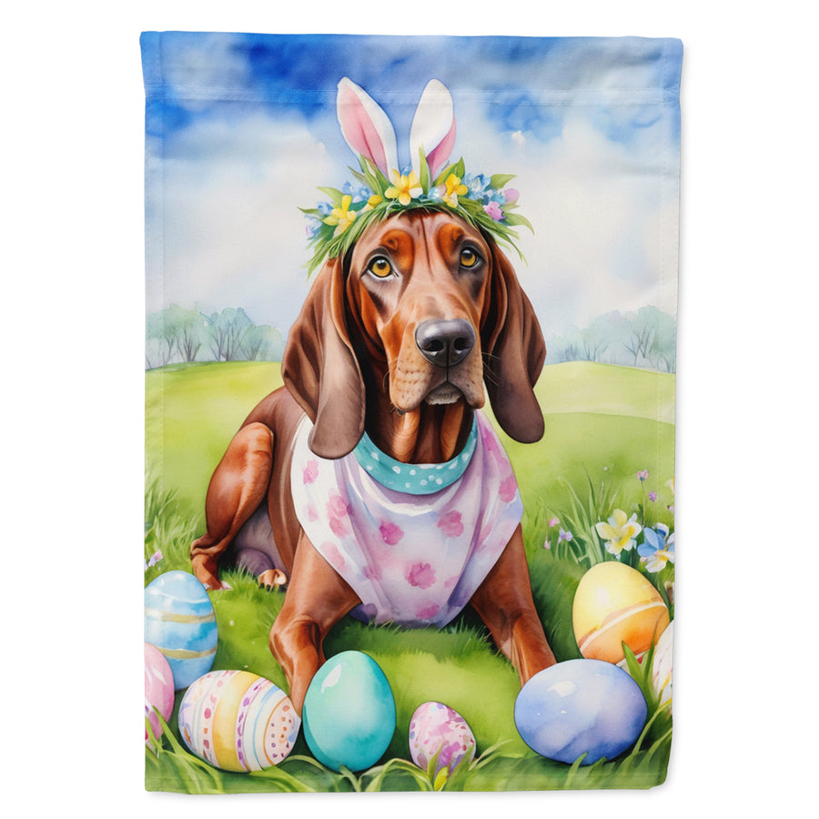 Redbone Coonhound Easter Egg Hunt House Flag Image 1