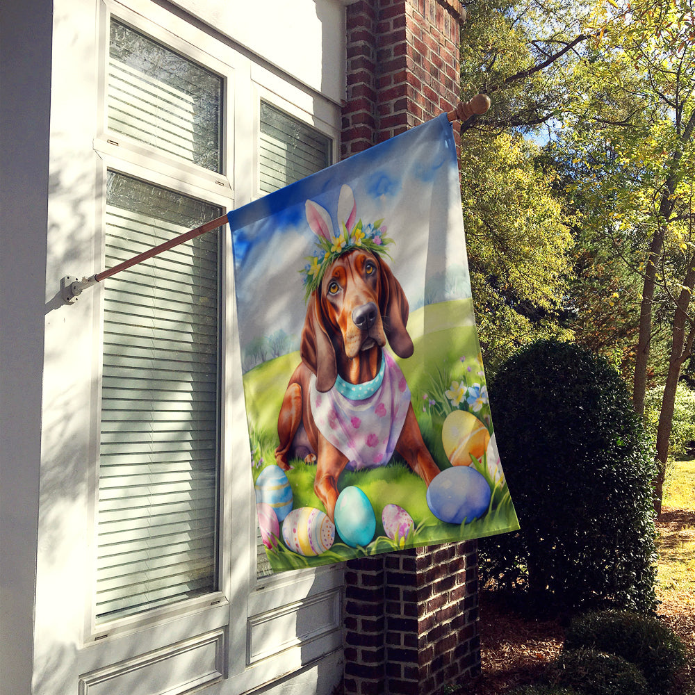 Redbone Coonhound Easter Egg Hunt House Flag Image 2