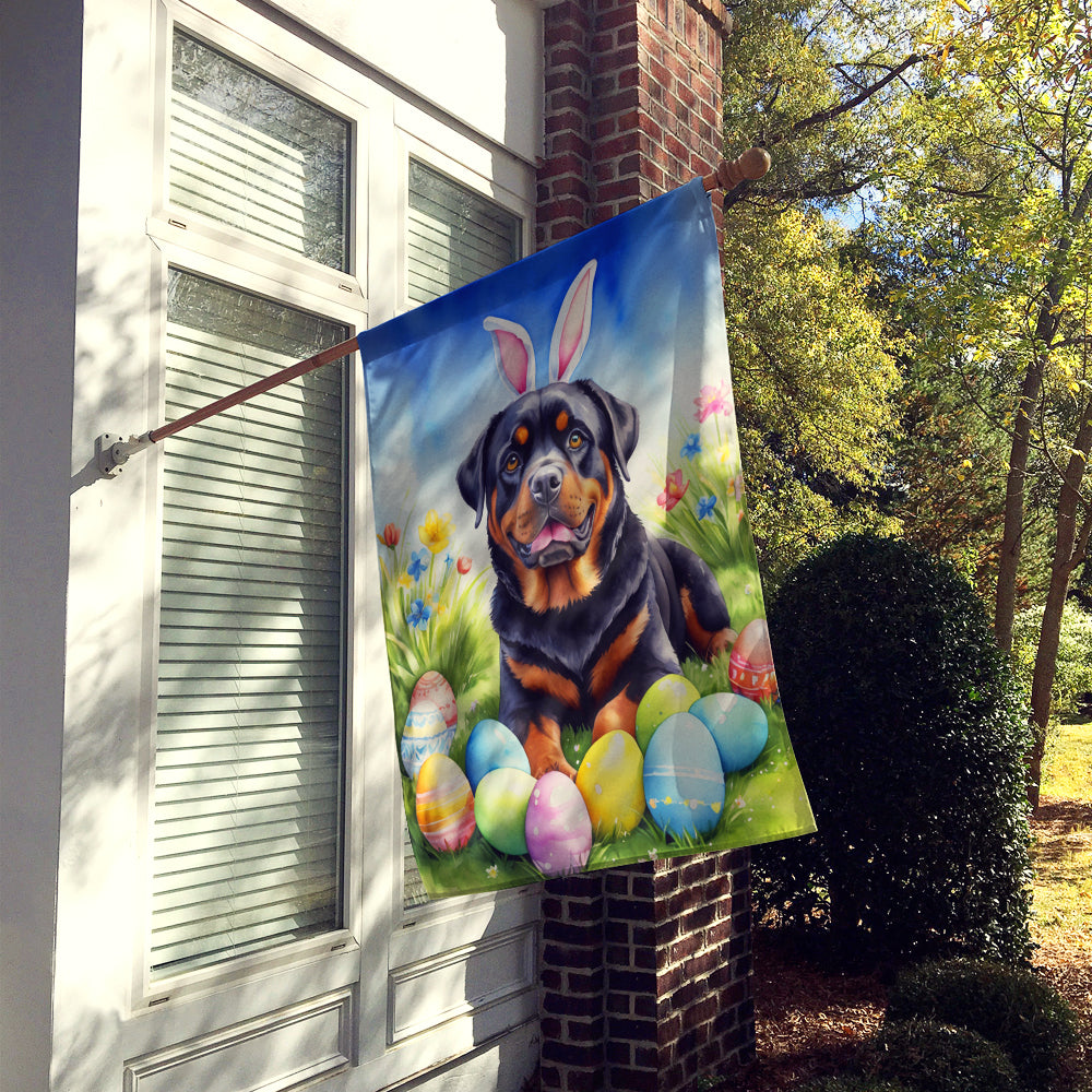 Rottweiler Easter Egg Hunt House Flag Image 2