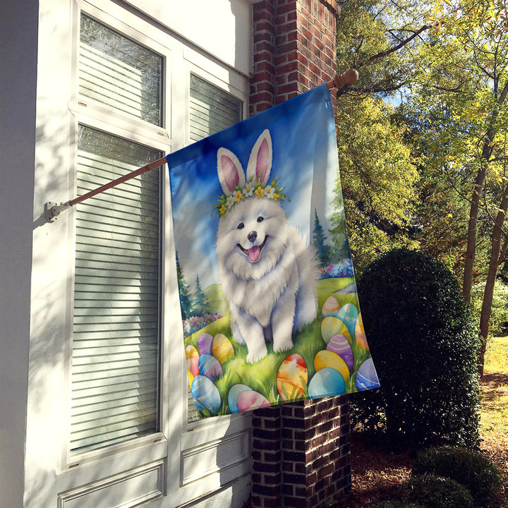 Samoyed Easter Egg Hunt House Flag Image 2