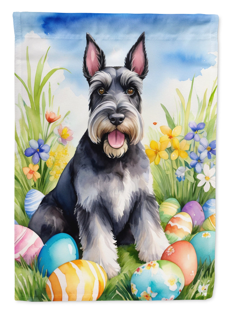 Schnauzer Easter Egg Hunt House Flag Image 1