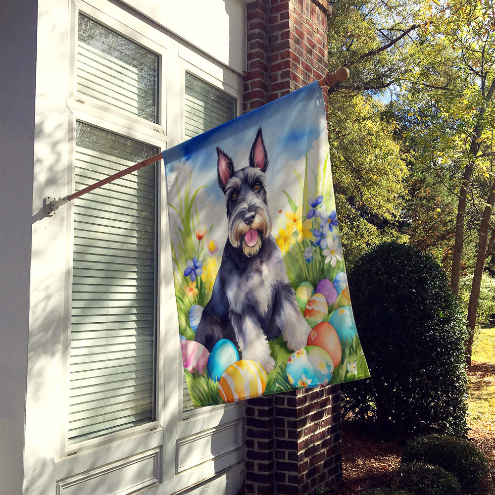 Schnauzer Easter Egg Hunt House Flag Image 2