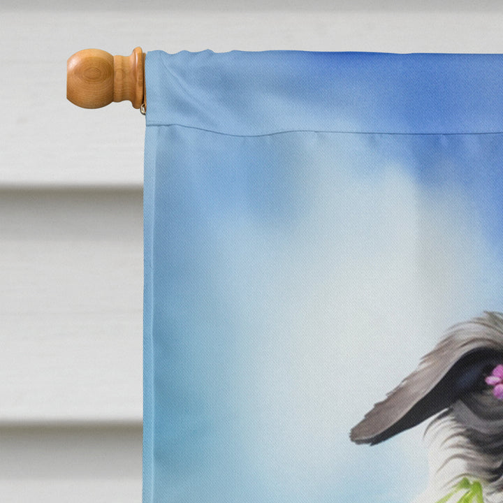 Scottish Deerhound Easter Egg Hunt House Flag Image 3