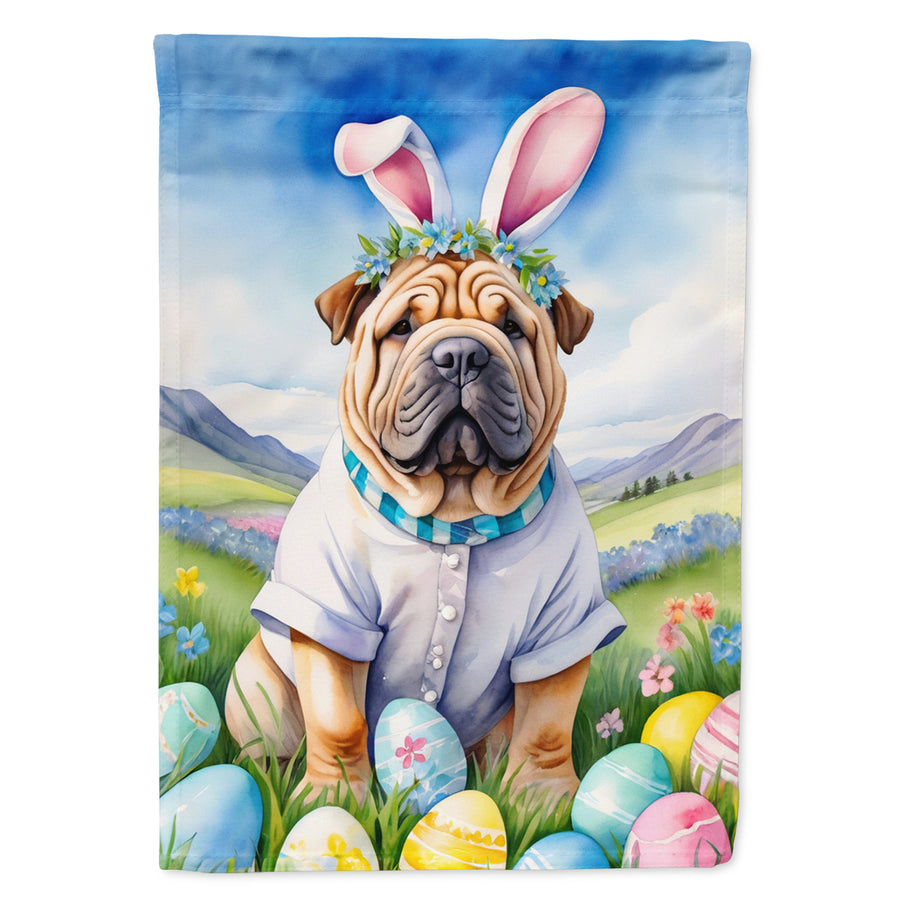 Shar Pei Easter Egg Hunt House Flag Image 1