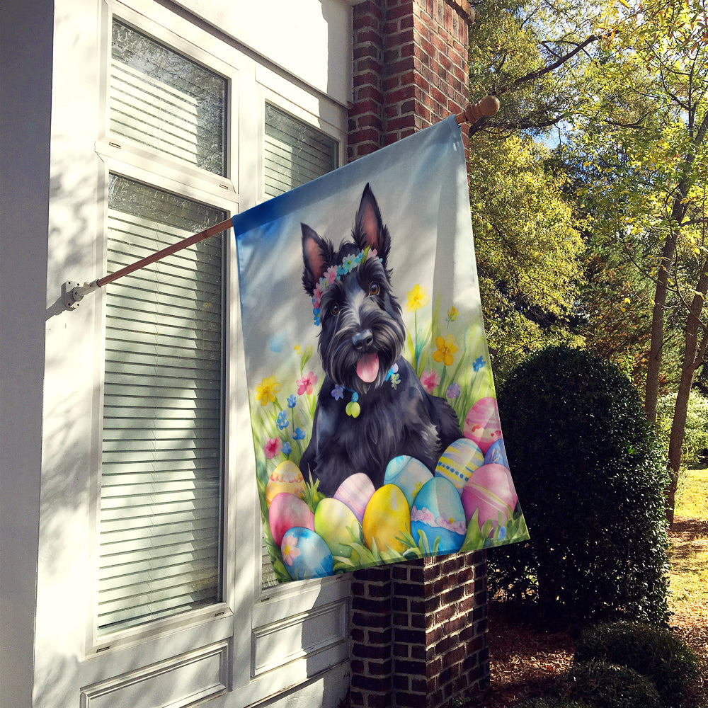 Scottish Terrier Easter Egg Hunt House Flag Image 2