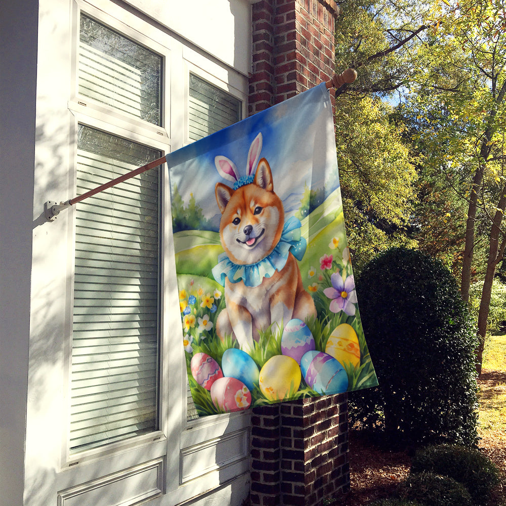 Shiba Inu Easter Egg Hunt House Flag Image 2