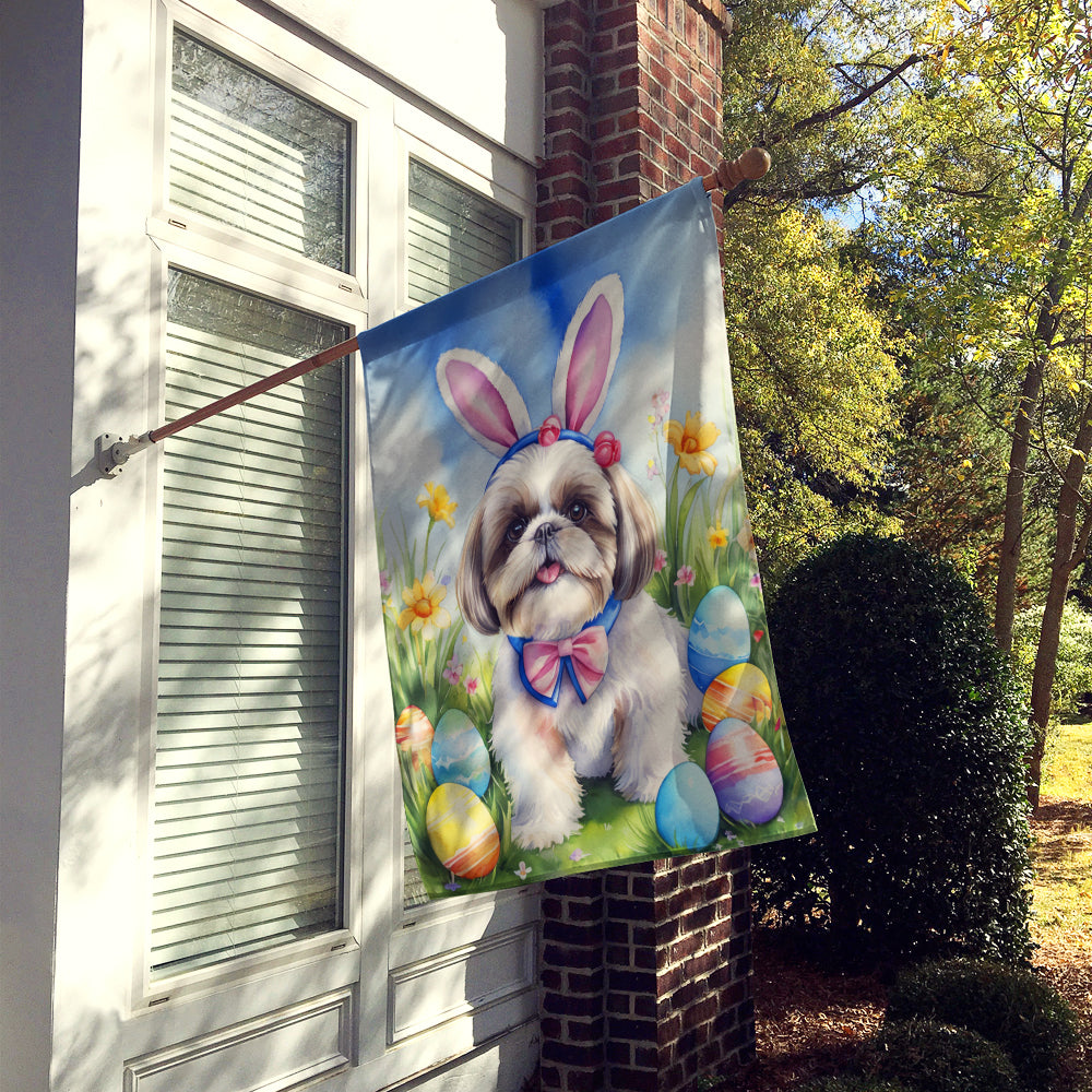 Shih Tzu Easter Egg Hunt House Flag Image 2