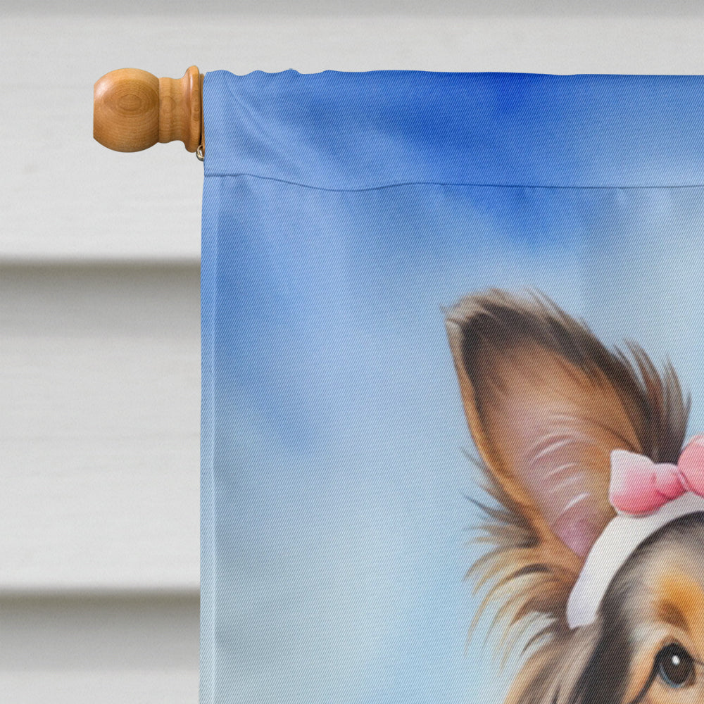 Sheltie Easter Egg Hunt House Flag Image 3