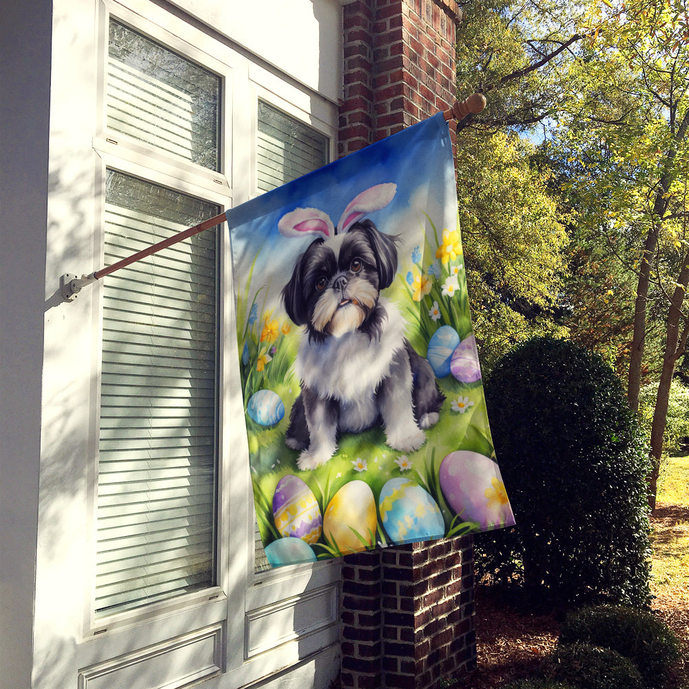 Shih Tzu Easter Egg Hunt House Flag Image 2