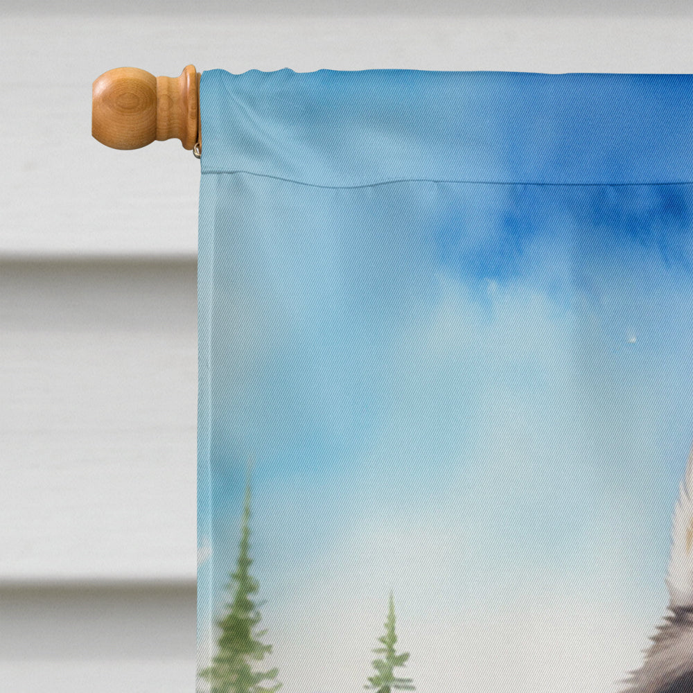 Siberian Husky Easter Egg Hunt House Flag Image 3