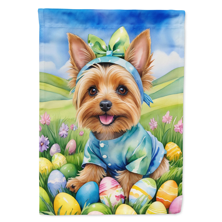 Silky Terrier Easter Egg Hunt House Flag Image 1