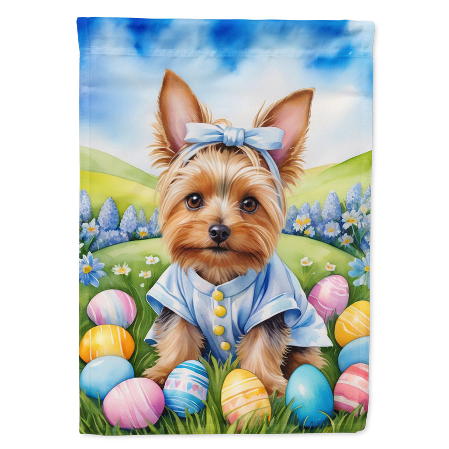 Silky Terrier Easter Egg Hunt House Flag Image 1