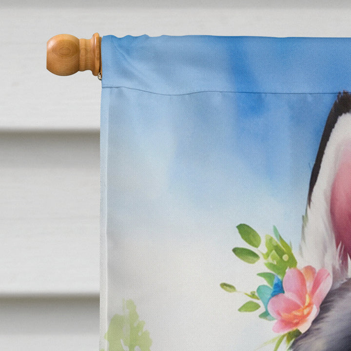 Siberian Husky Easter Egg Hunt House Flag Image 3