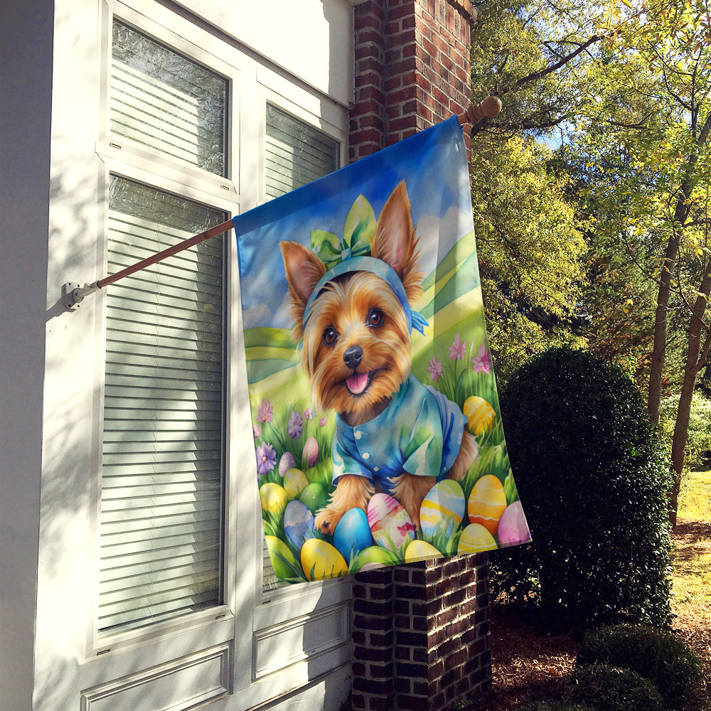 Silky Terrier Easter Egg Hunt House Flag Image 2