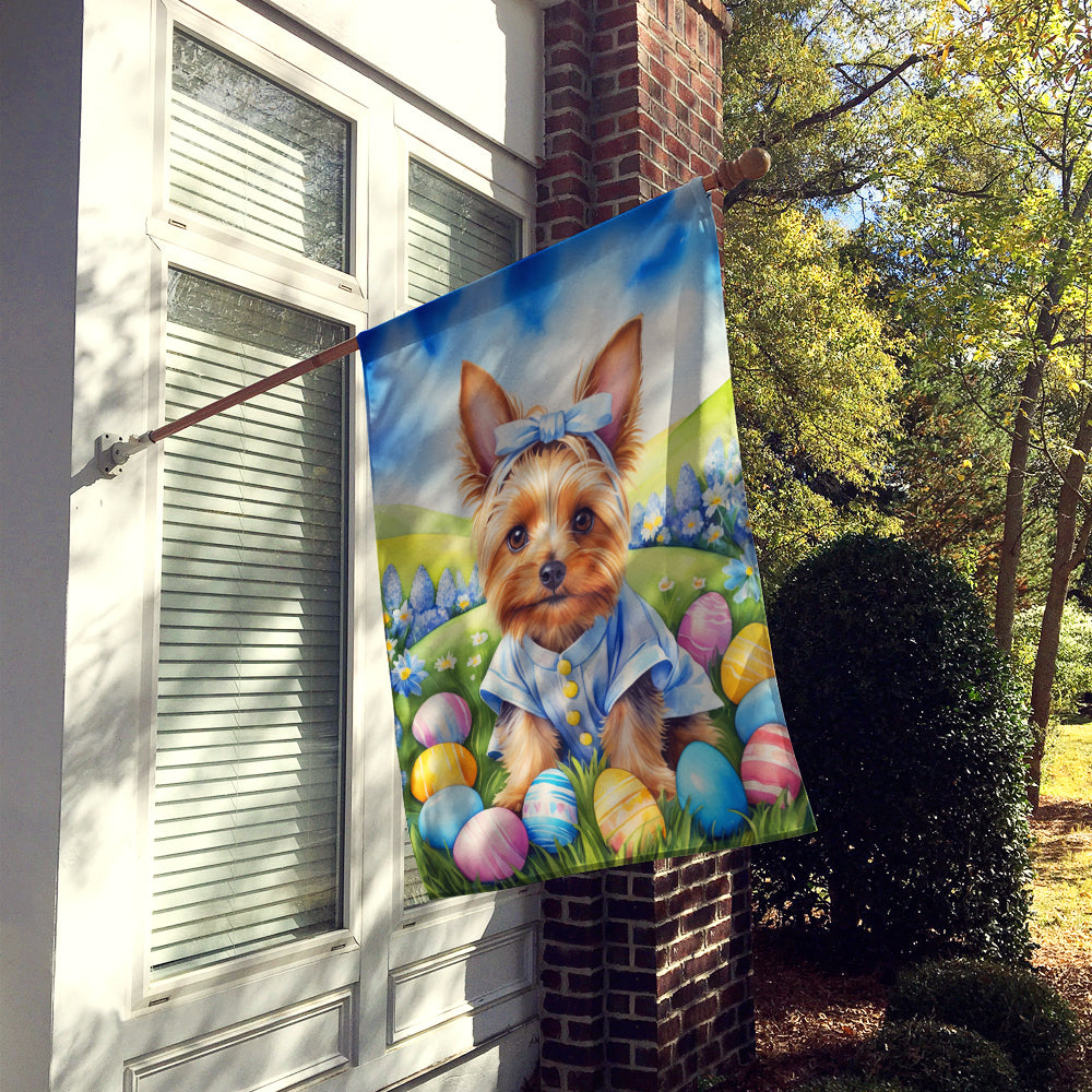 Silky Terrier Easter Egg Hunt House Flag Image 2