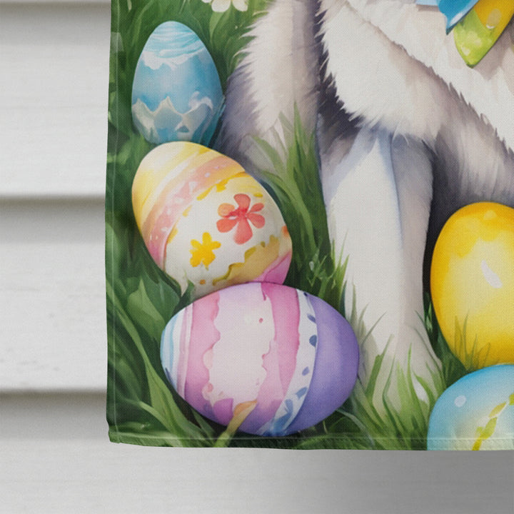 Siberian Husky Easter Egg Hunt House Flag Image 4