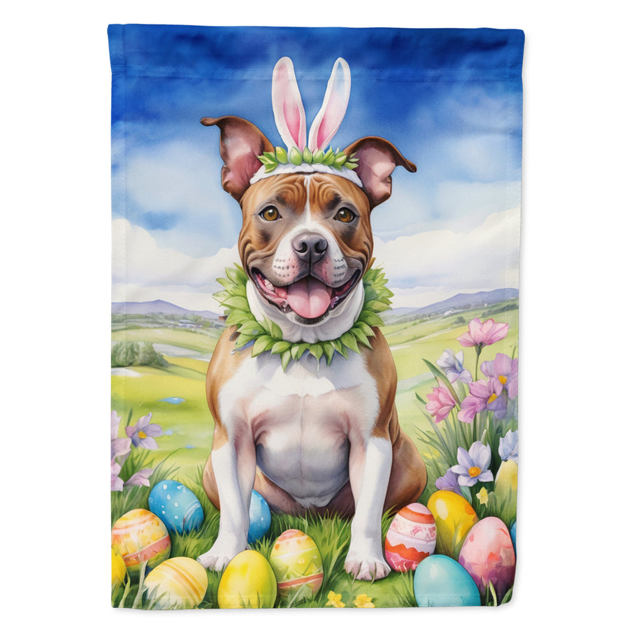 Staffordshire Bull Terrier Easter Egg Hunt House Flag Image 1