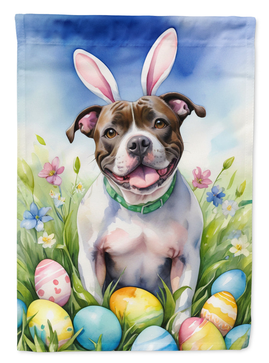 Staffordshire Bull Terrier Easter Egg Hunt House Flag Image 1