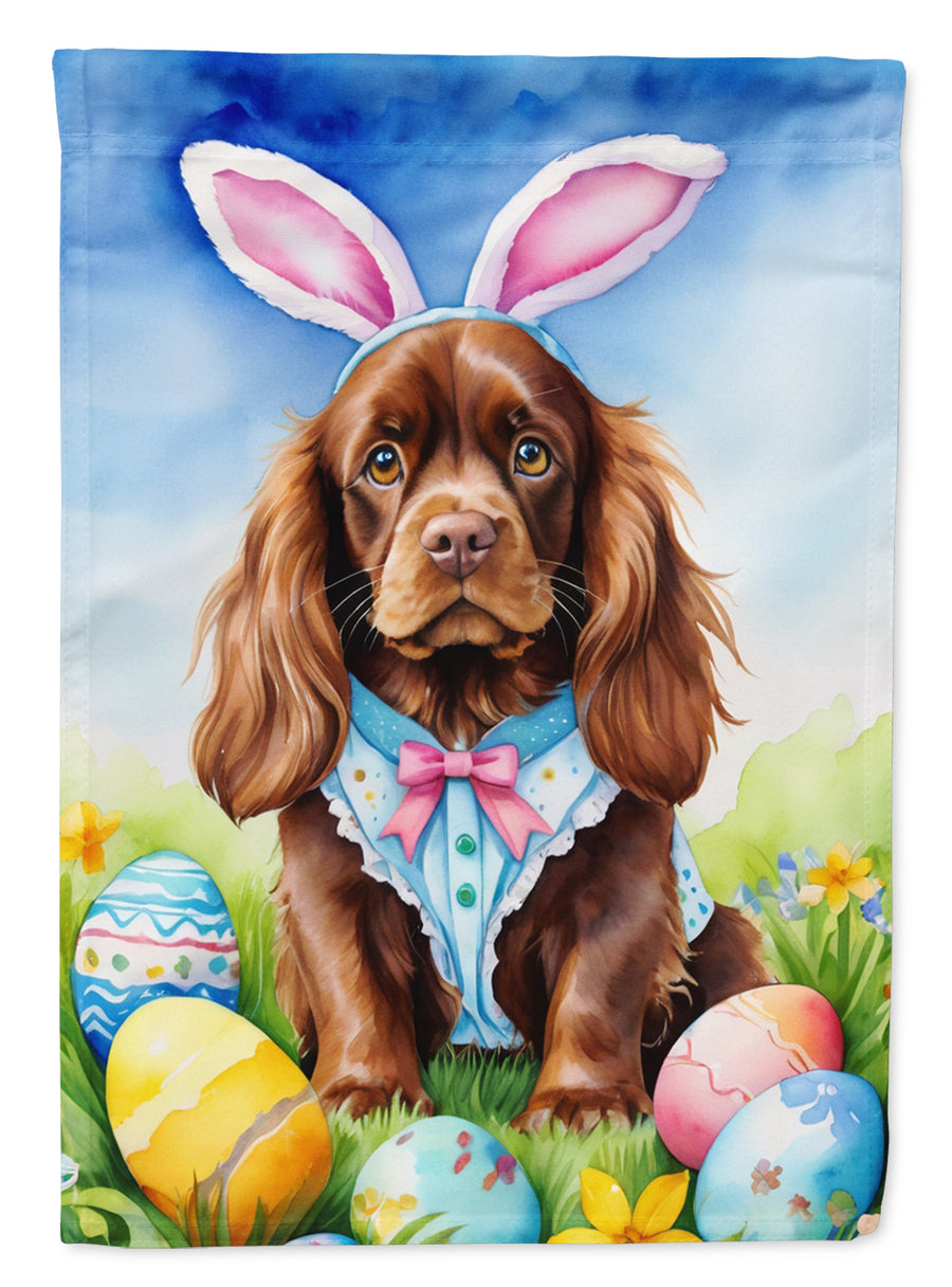 Sussex Spaniel Easter Egg Hunt House Flag Image 1