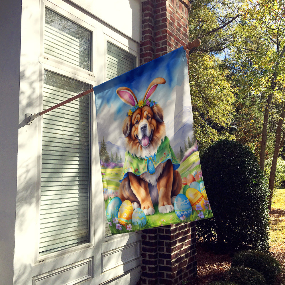 Tibetan Mastiff Easter Egg Hunt House Flag Image 2