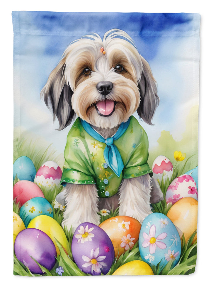 Tibetan Terrier Easter Egg Hunt House Flag Image 1